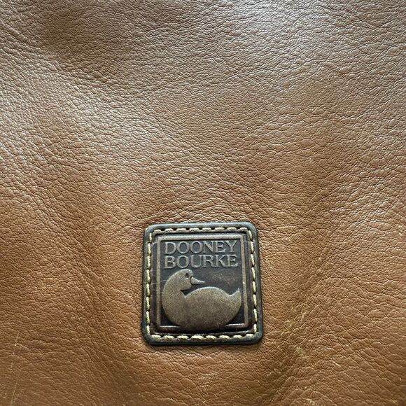 Dooney and‎ Bourke Leather O-Ring Sac Brown Pebbled Large Satchel Shoulder Bag - Picture 8 of 16